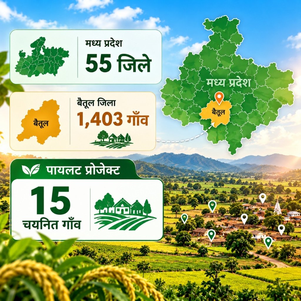 Madhya Pradesh map highlighting Betul district